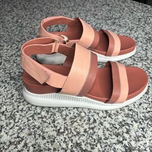 Cole Haan Pink Minimalist Sandals with Textured Footbed